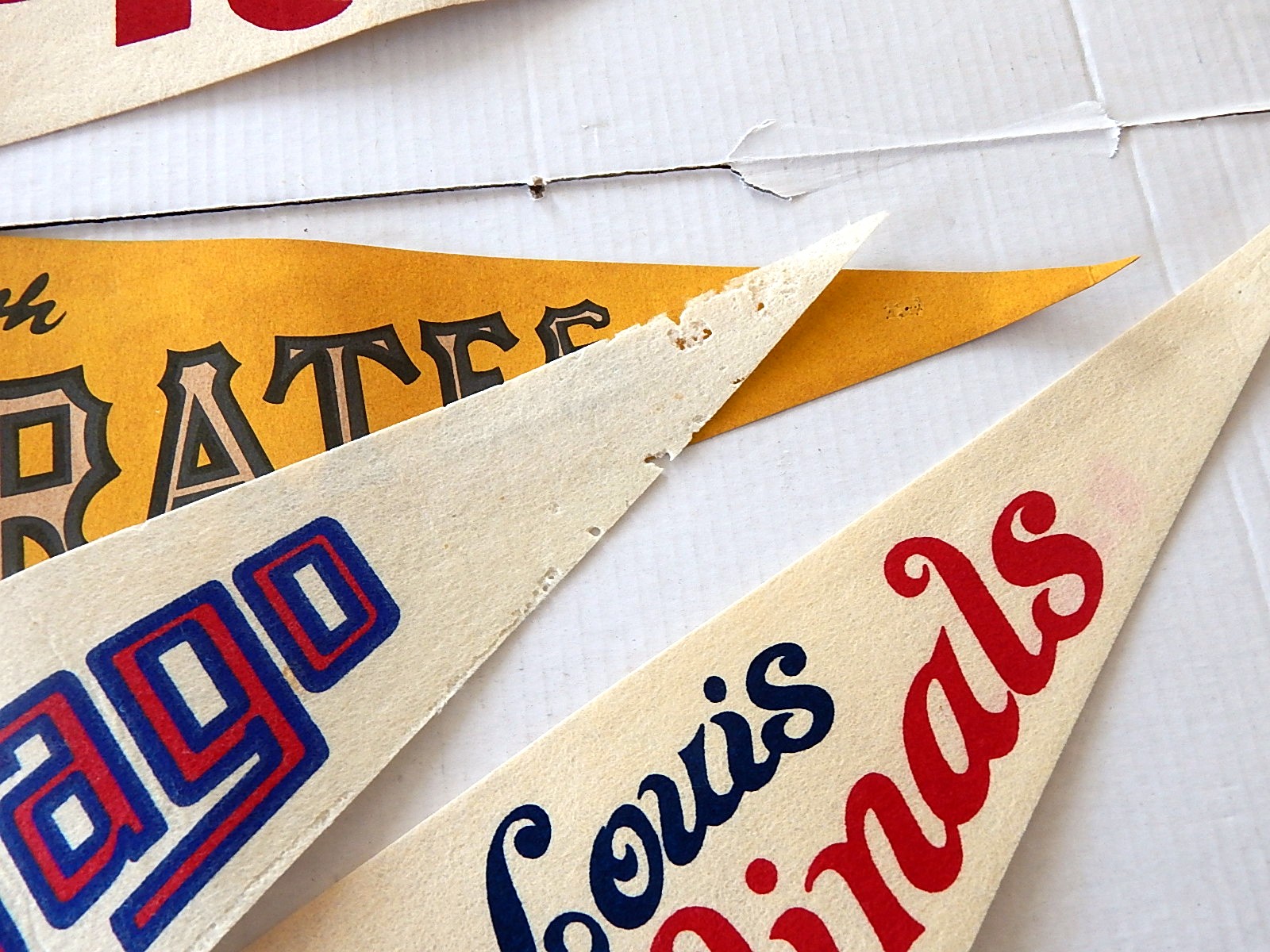 Twelve Vintage Sports Pennants