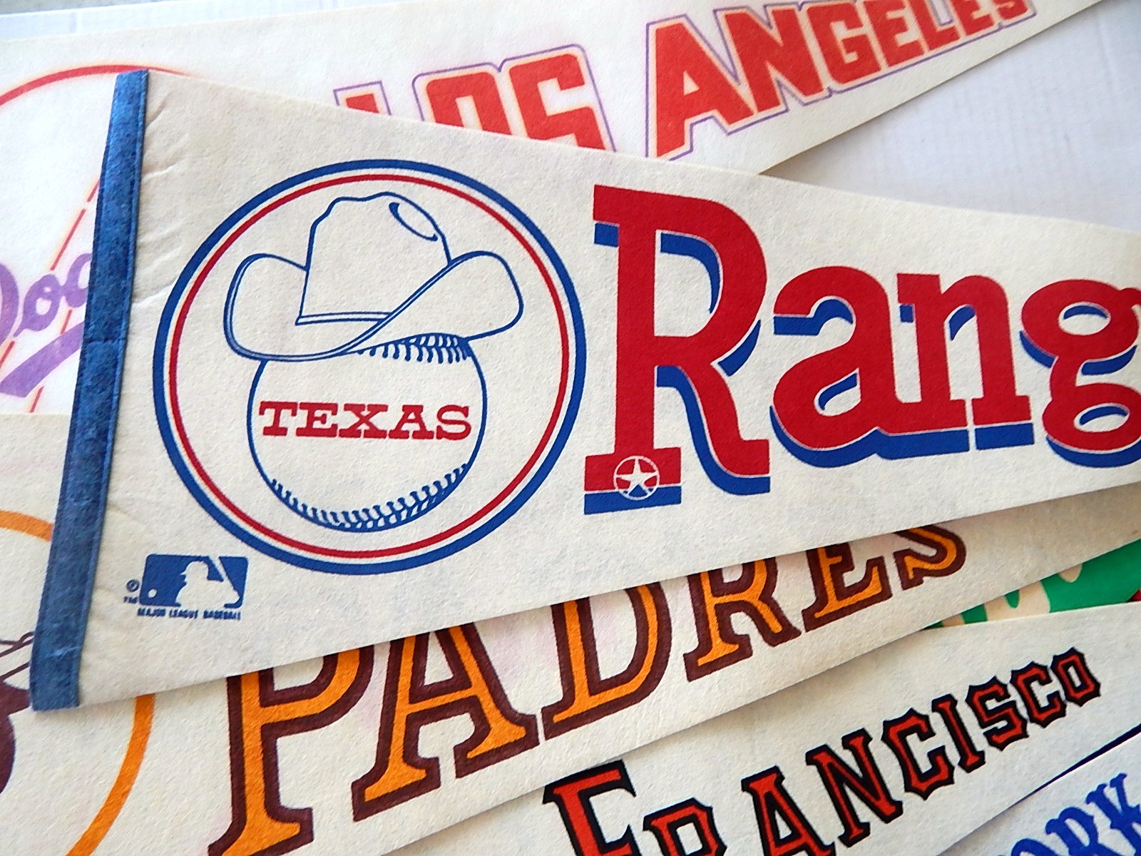 Twelve Vintage Sports Pennants