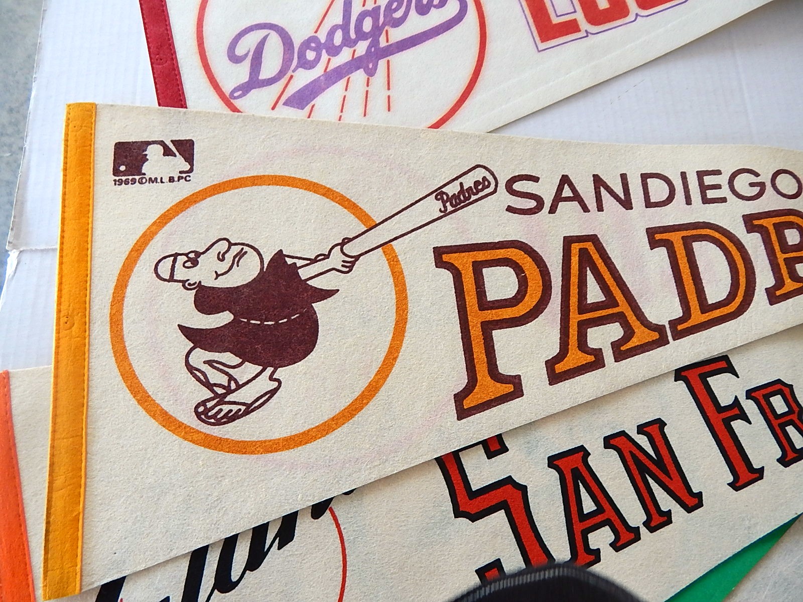 Twelve Vintage Sports Pennants