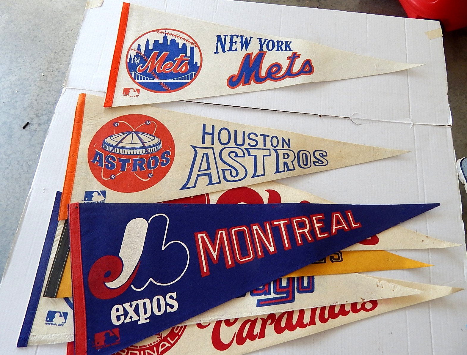 Twelve Vintage Sports Pennants