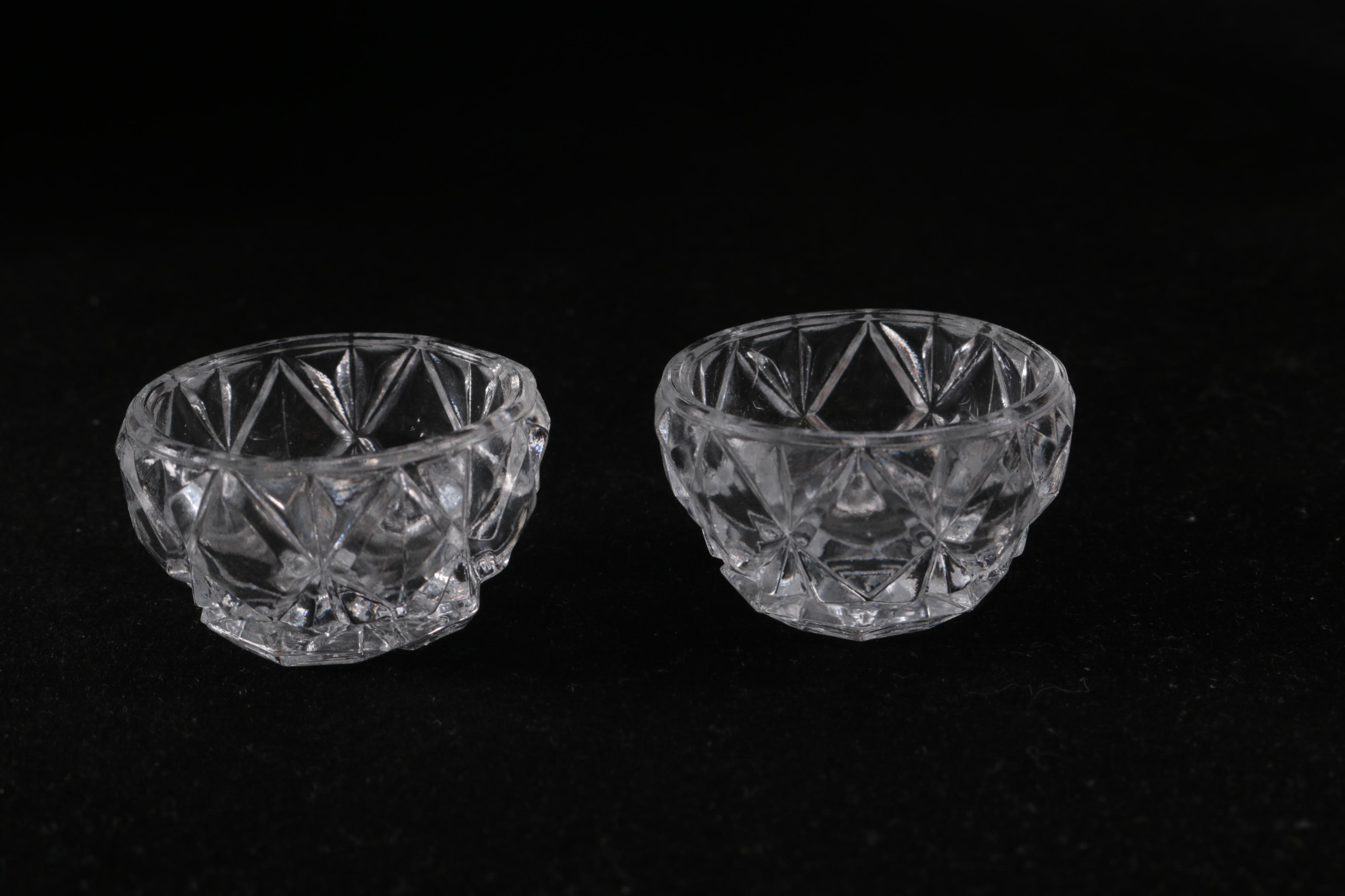 Josef Riedel for Tiffany & Co "Floral VIne" Crystal Bowl and Glass Salt Cellars