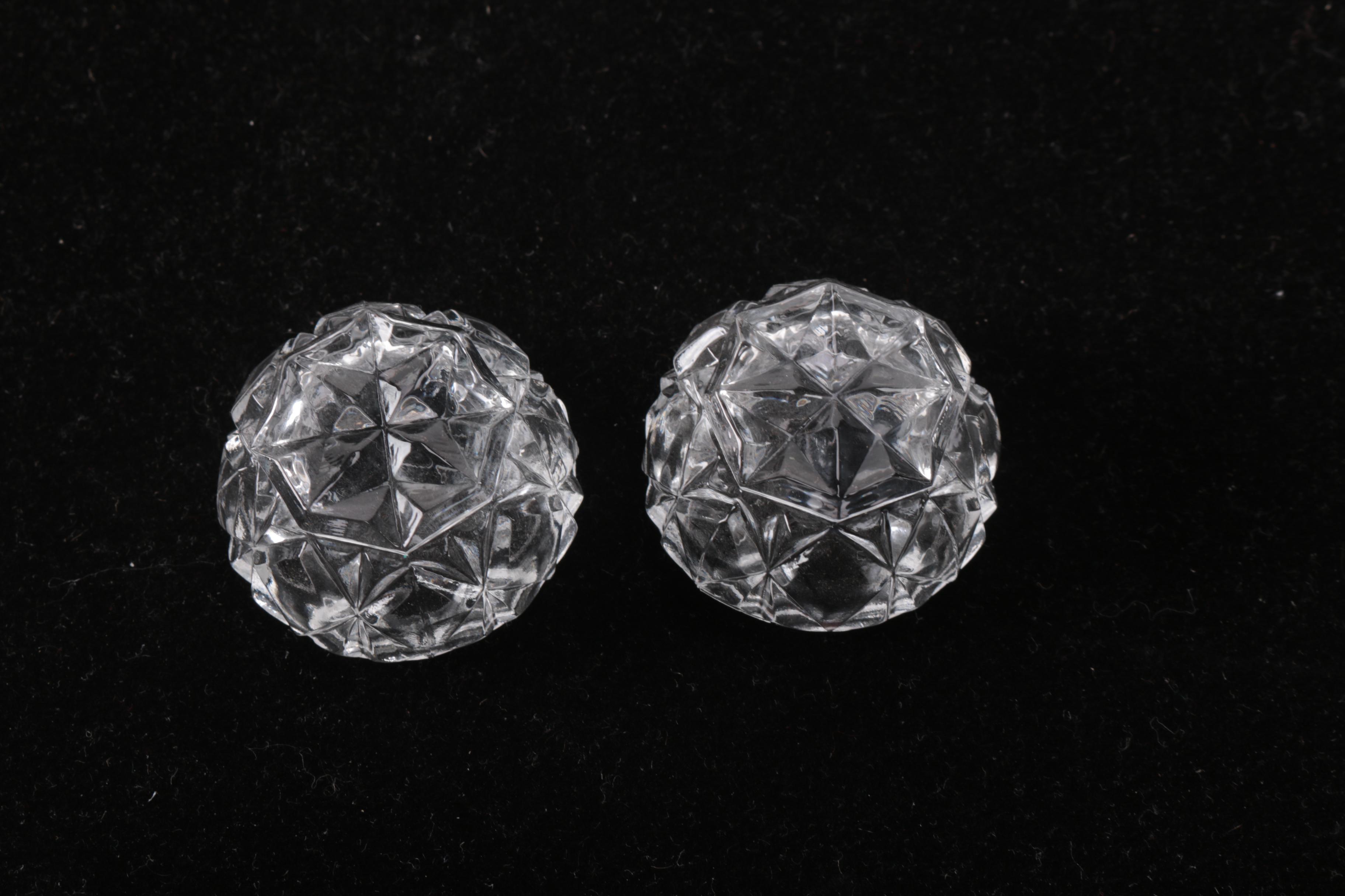 Josef Riedel for Tiffany & Co "Floral VIne" Crystal Bowl and Glass Salt Cellars