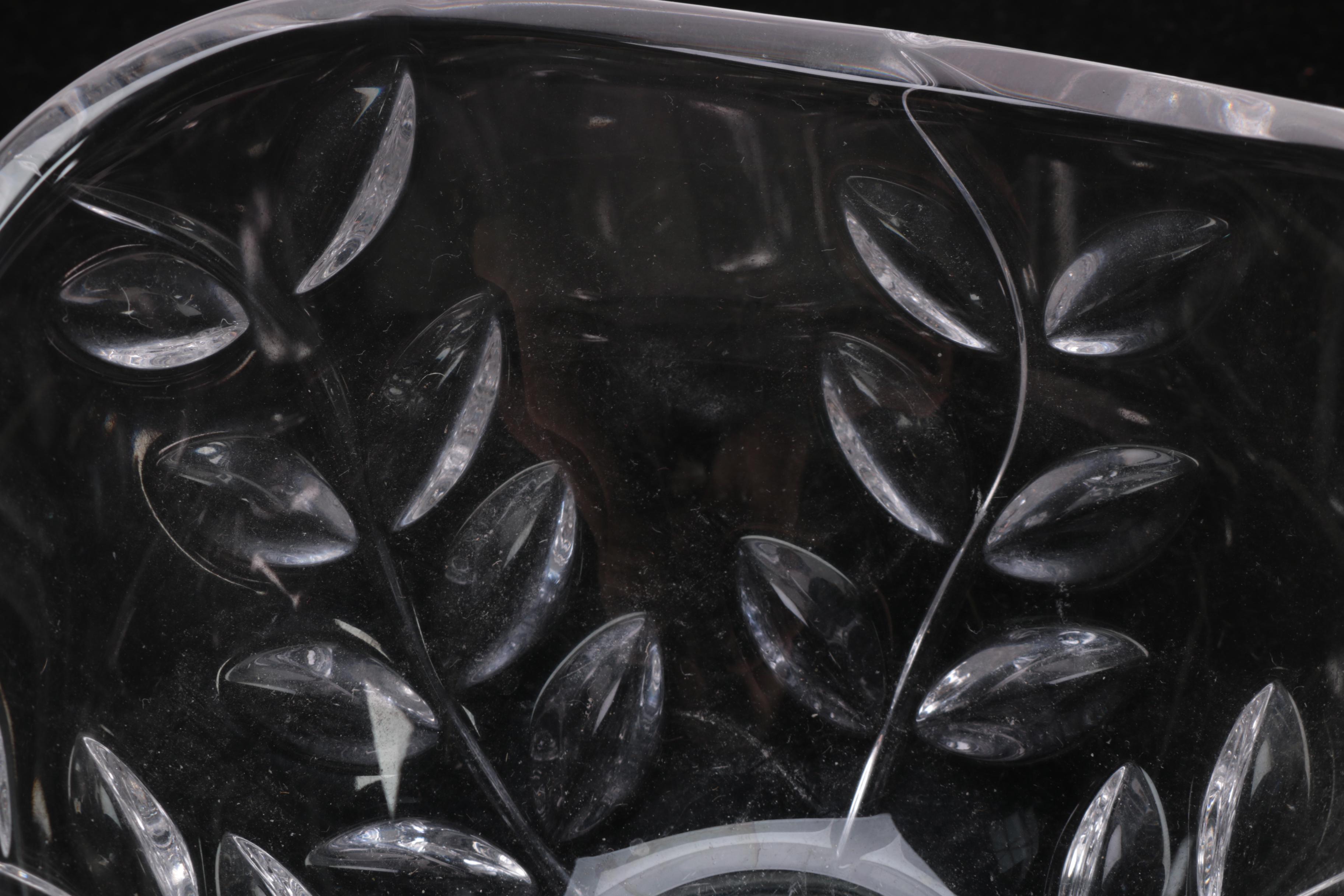 Josef Riedel for Tiffany & Co "Floral VIne" Crystal Bowl and Glass Salt Cellars