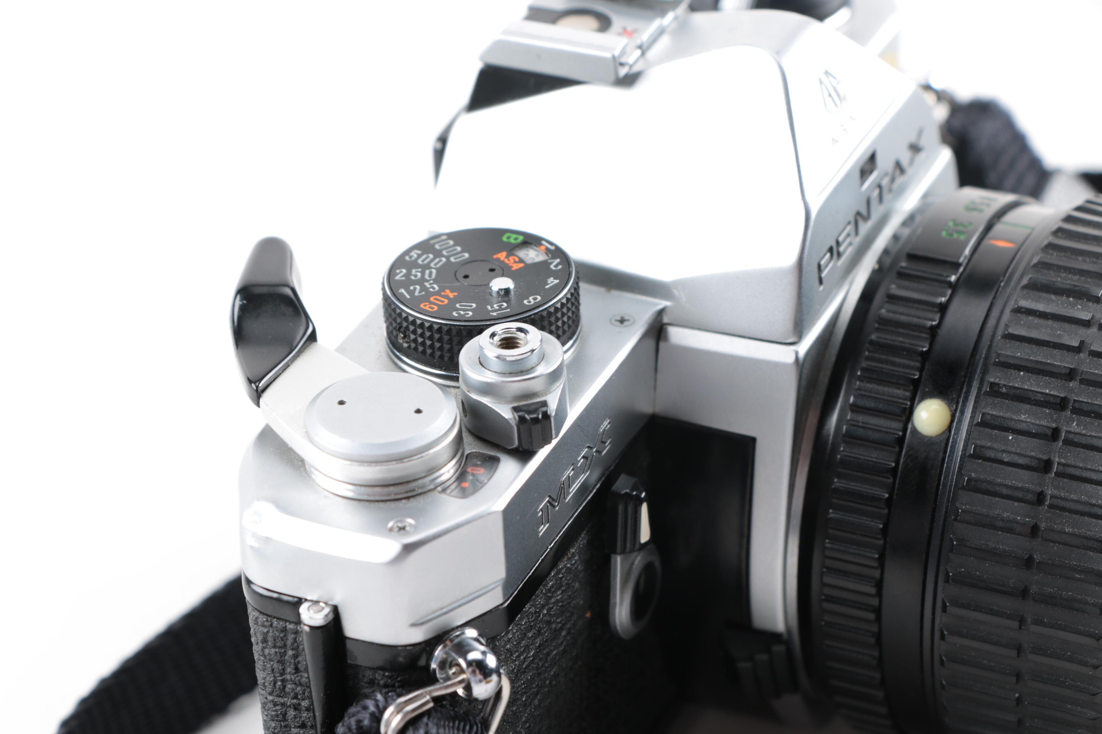 Pentax MX SLR Camera, Flash and Tripod