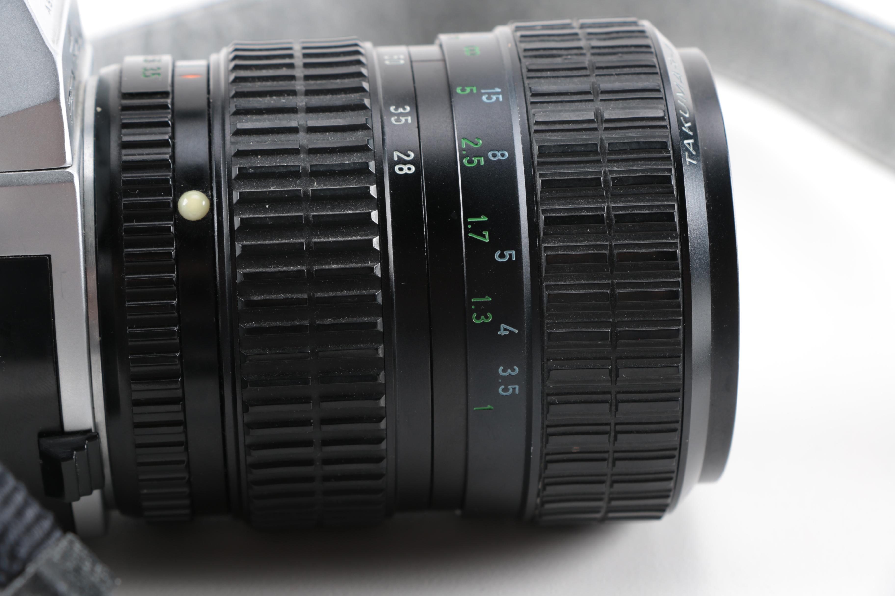 Pentax MX SLR Camera, Flash and Tripod