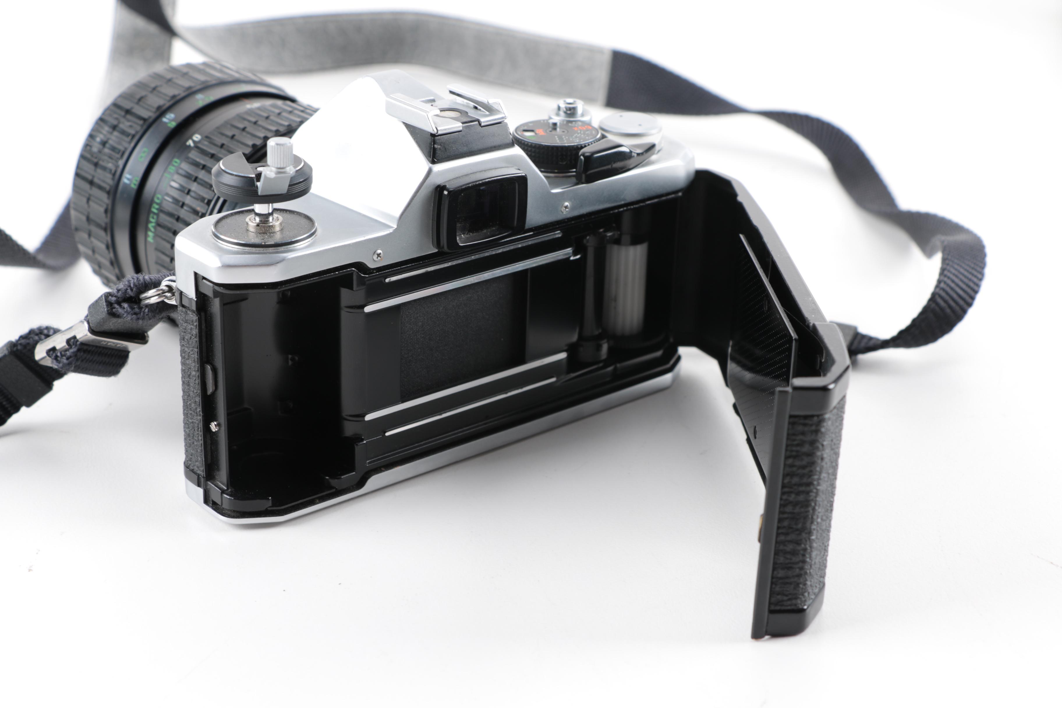 Pentax MX SLR Camera, Flash and Tripod