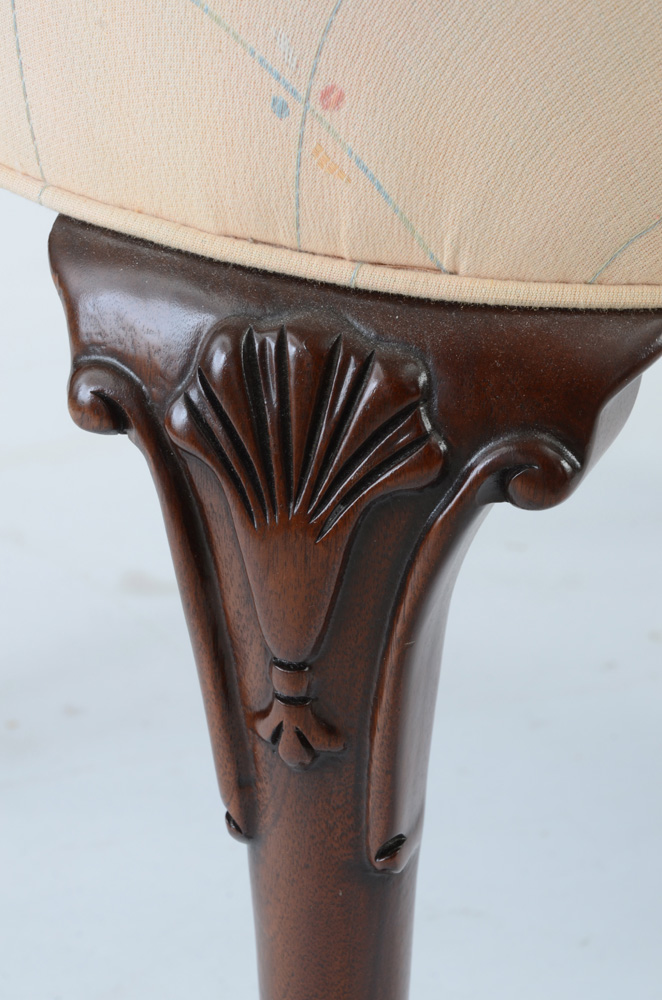 Queen Anne Style Mahogany Arm Chair