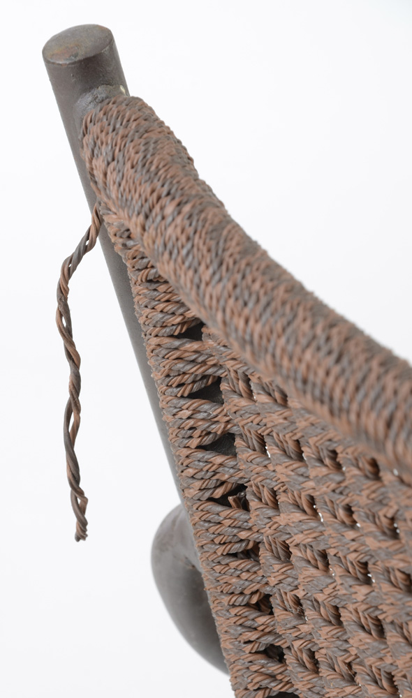 Pair of Patio Chairs with Woven Back and Seat