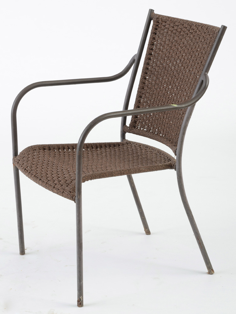 Pair of Patio Chairs with Woven Back and Seat