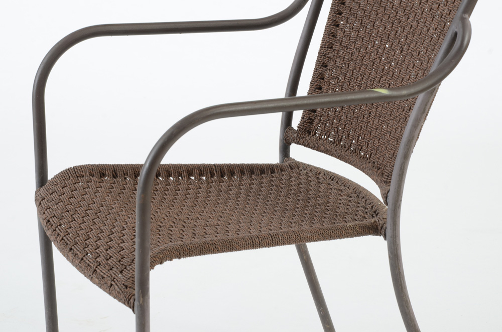 Pair of Patio Chairs with Woven Back and Seat