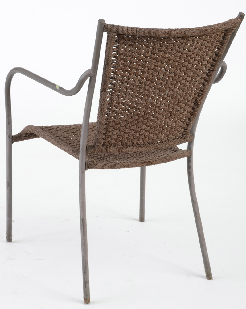 Pair of Patio Chairs with Woven Back and Seat