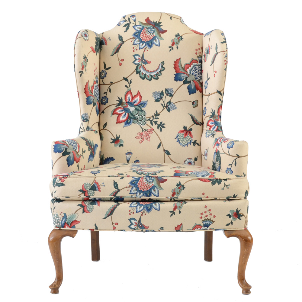 Queen Anne Style Wing Chair