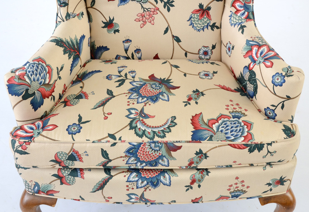 Queen Anne Style Wing Chair