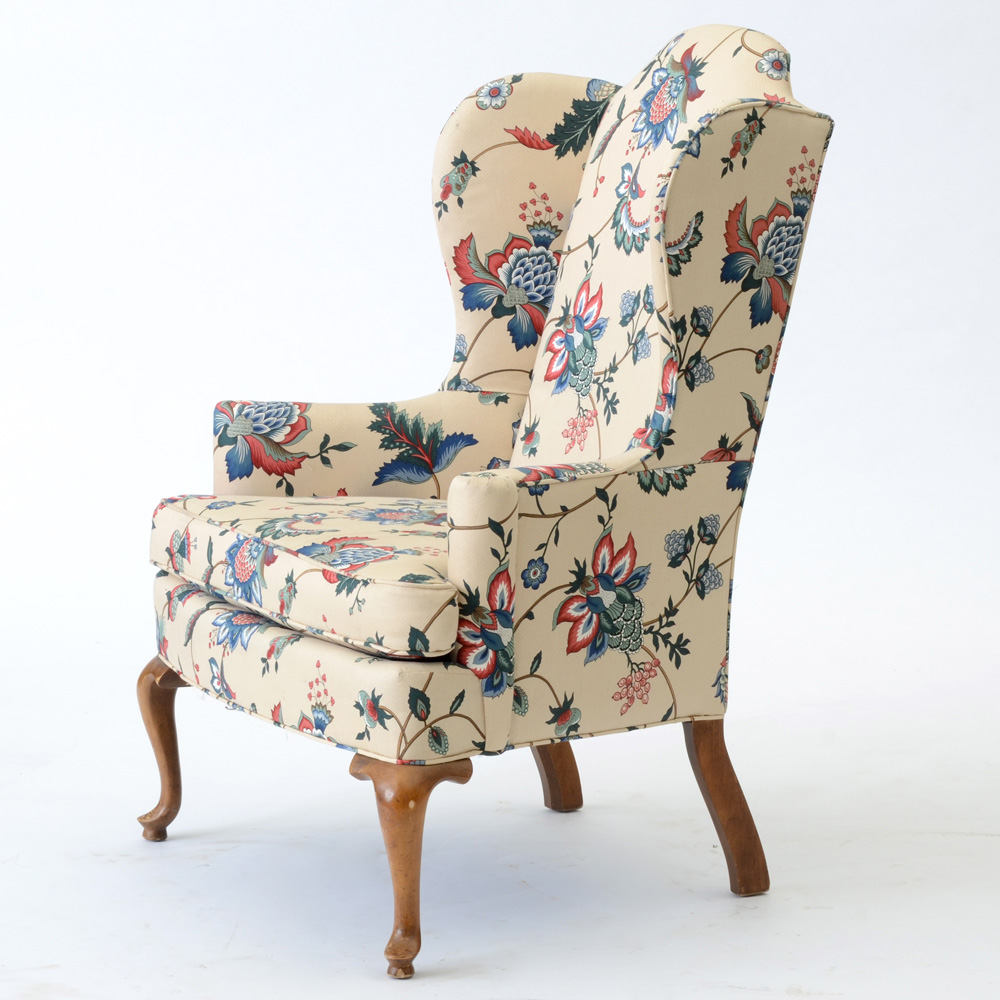 Queen Anne Style Wing Chair