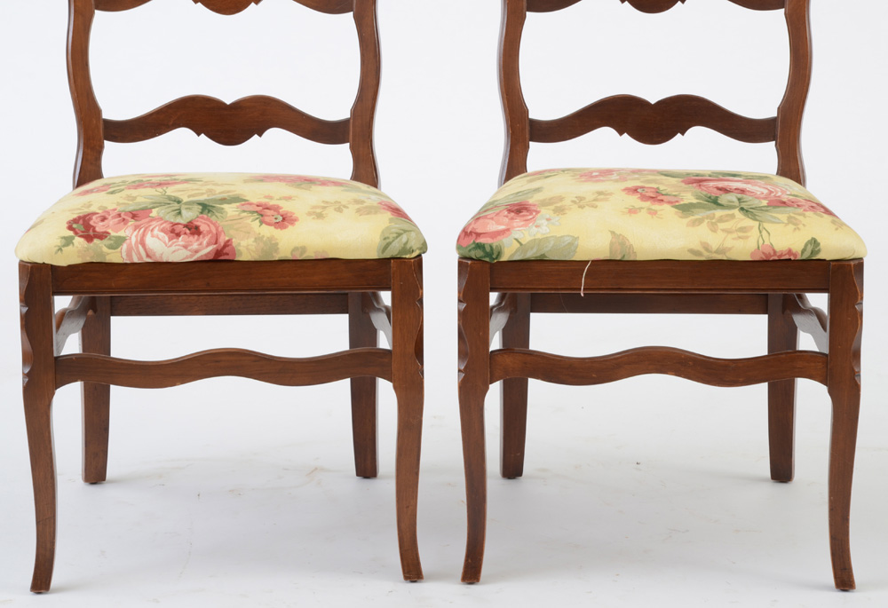Pair of French Provincial Style Ladder-Back Side Chairs