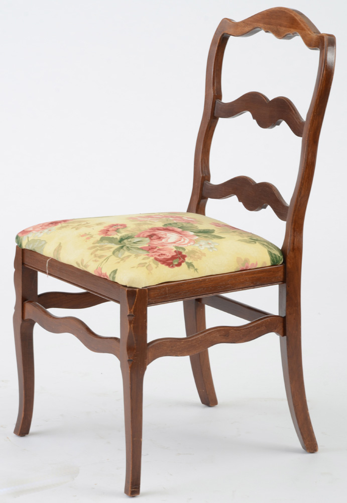 Pair of French Provincial Style Ladder-Back Side Chairs