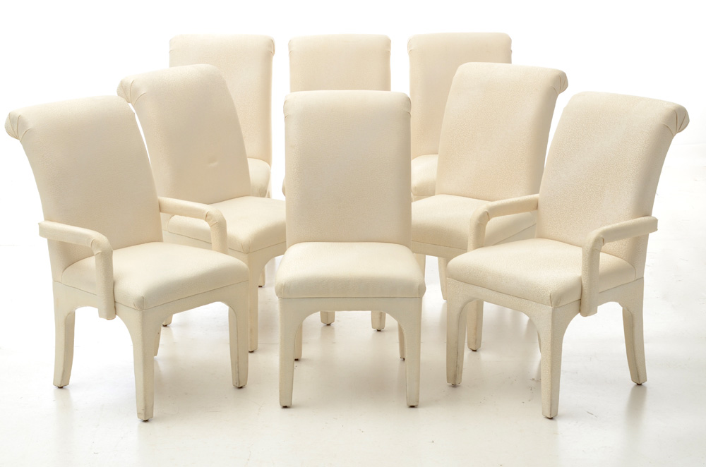 Set of Eight Contemporary Upholstered Dining Chairs