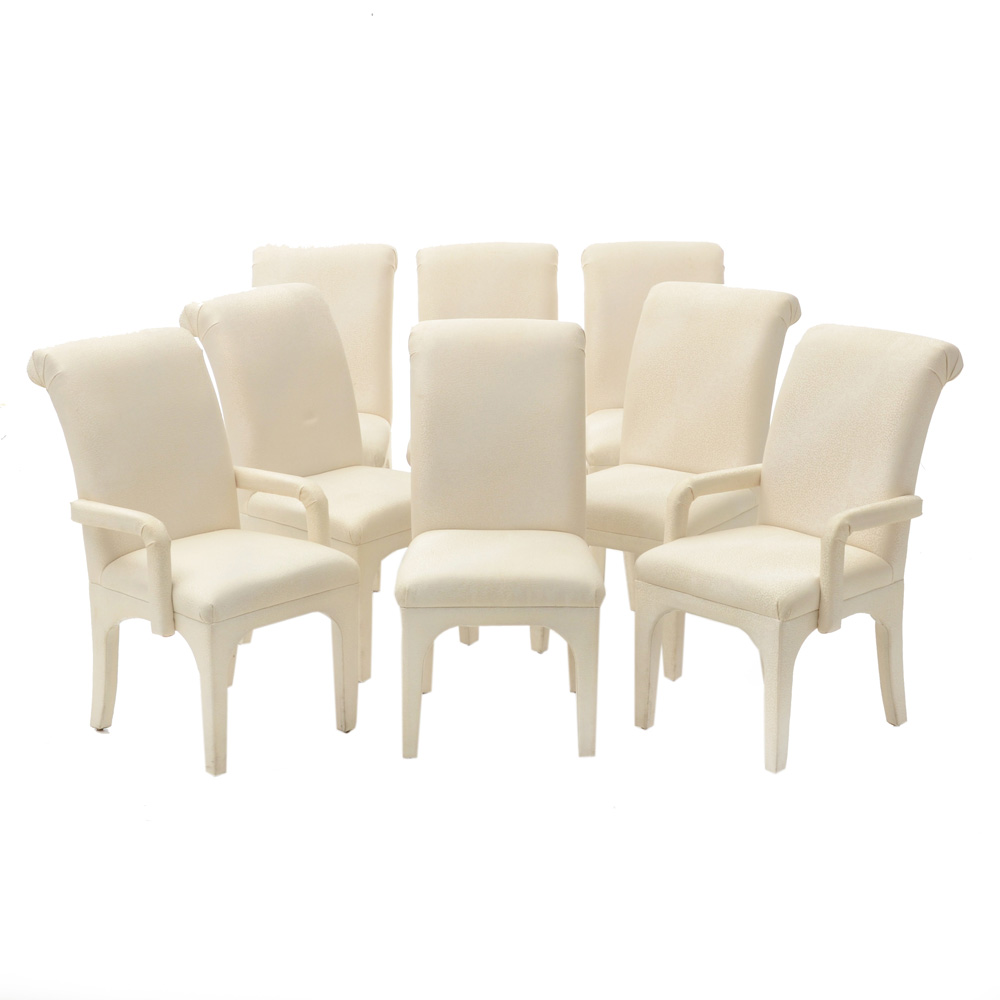 Set of Eight Contemporary Upholstered Dining Chairs