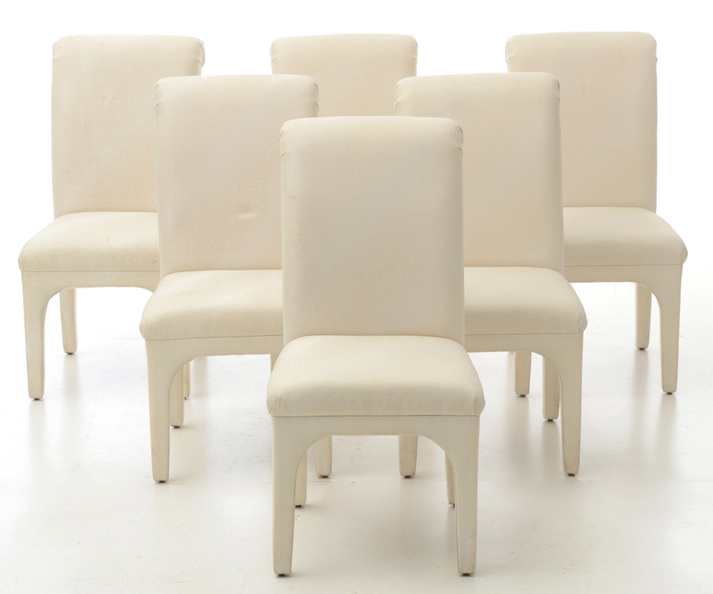 Set of Eight Contemporary Upholstered Dining Chairs
