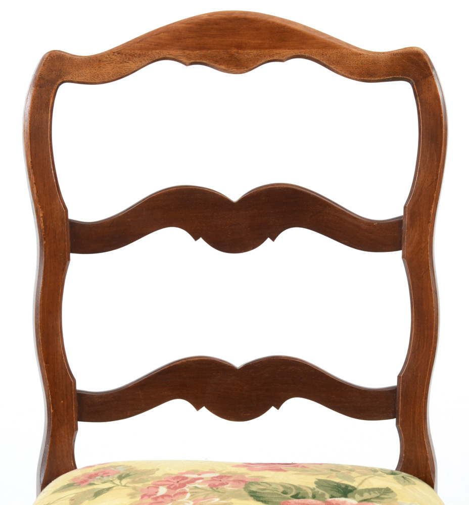 Pair of French Provincial Style Ladder-Back Side Chairs