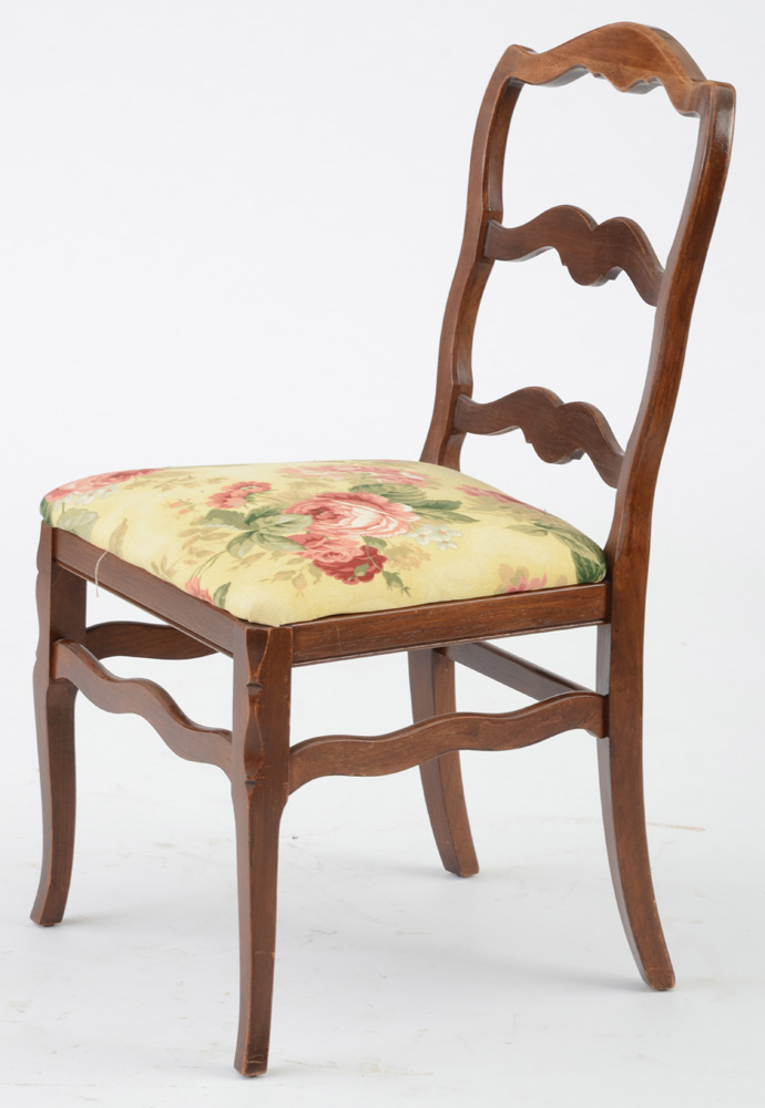 Pair of French Provincial Style Ladder-Back Side Chairs