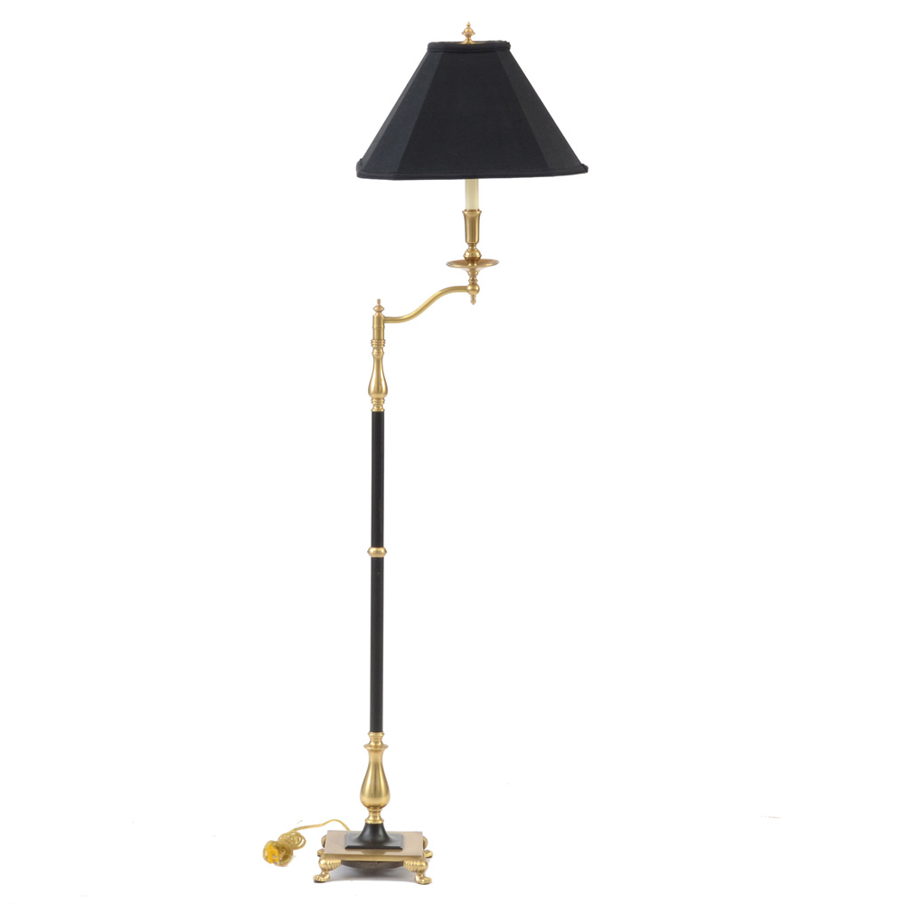Frederic Cooper Brass and Black Floor Lamp