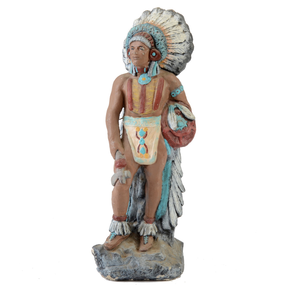 Concrete Sculpture of a Native American Chief