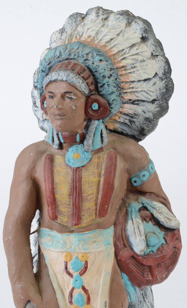 Concrete Sculpture of a Native American Chief