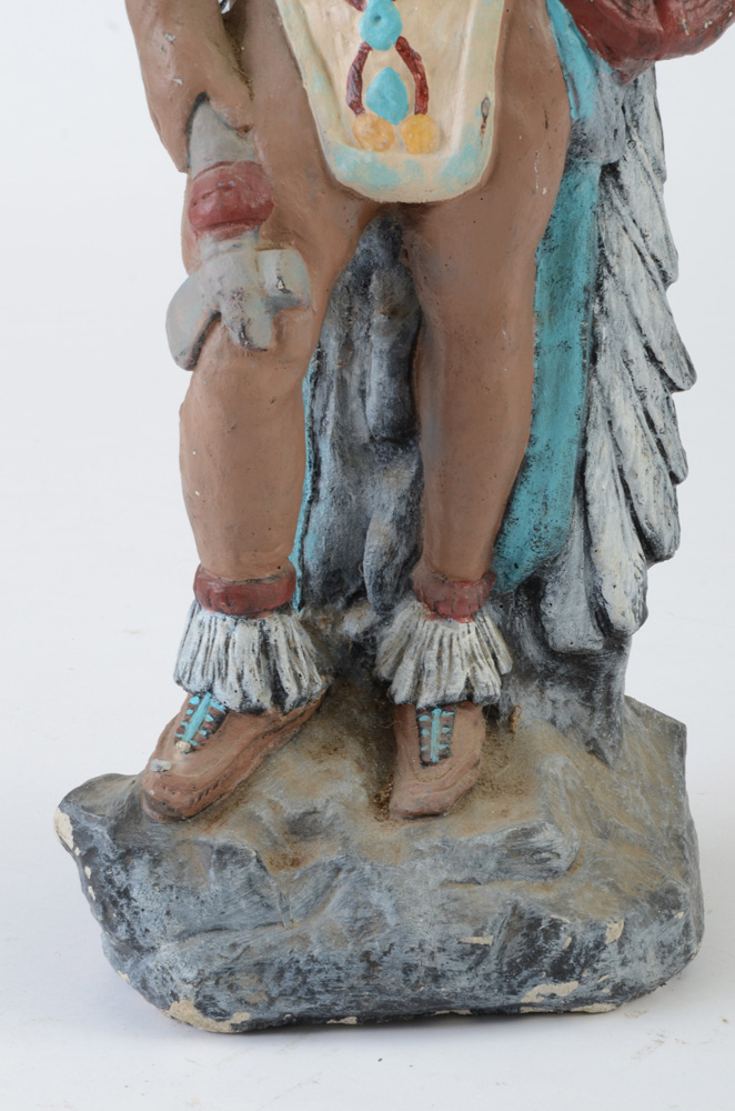 Concrete Sculpture of a Native American Chief