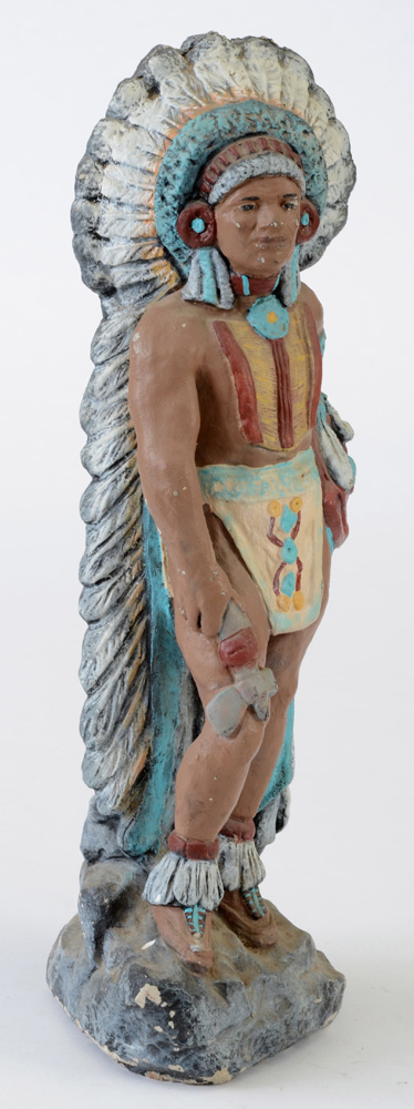 Concrete Sculpture of a Native American Chief