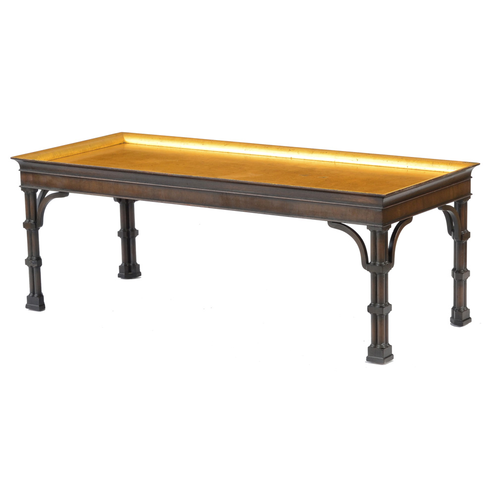 Coffee Table with Gold Tone Top