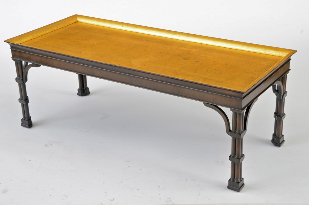 Coffee Table with Gold Tone Top
