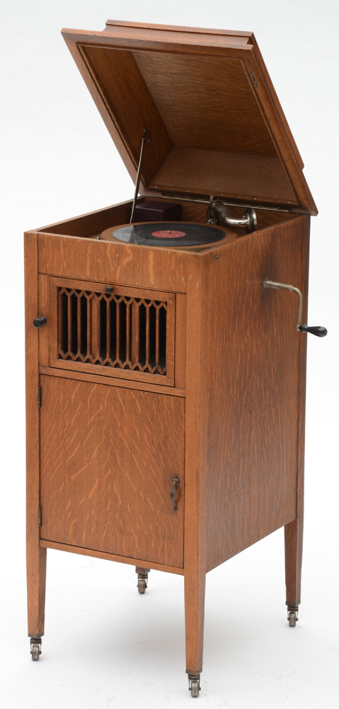 Antique Phonograph with Records