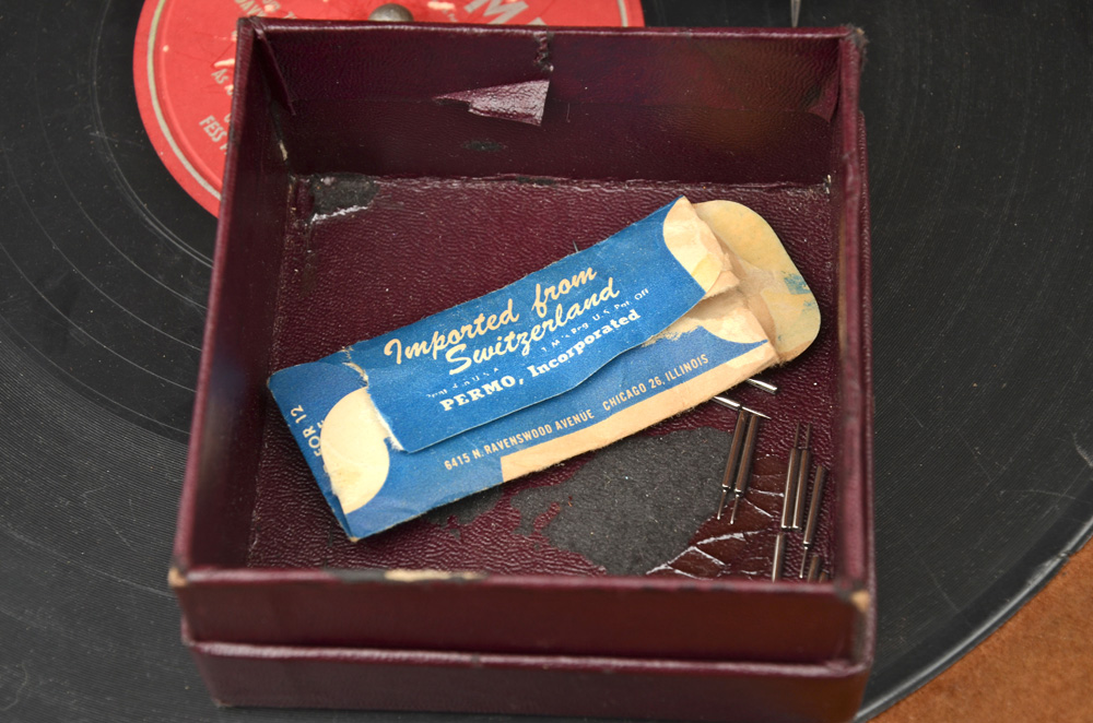 Antique Phonograph with Records