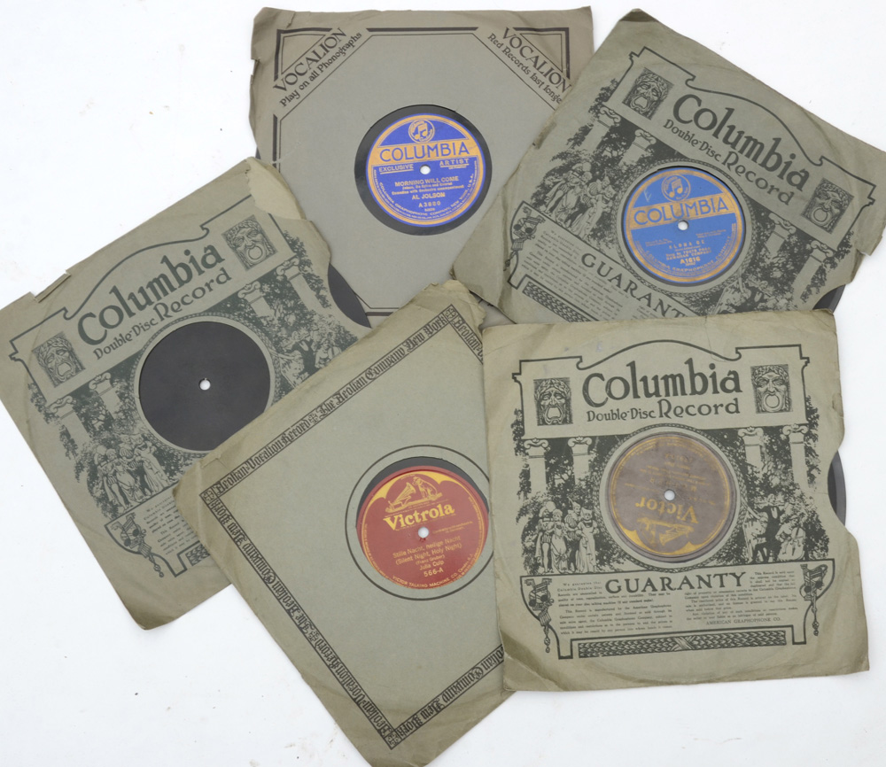 Antique Phonograph with Records