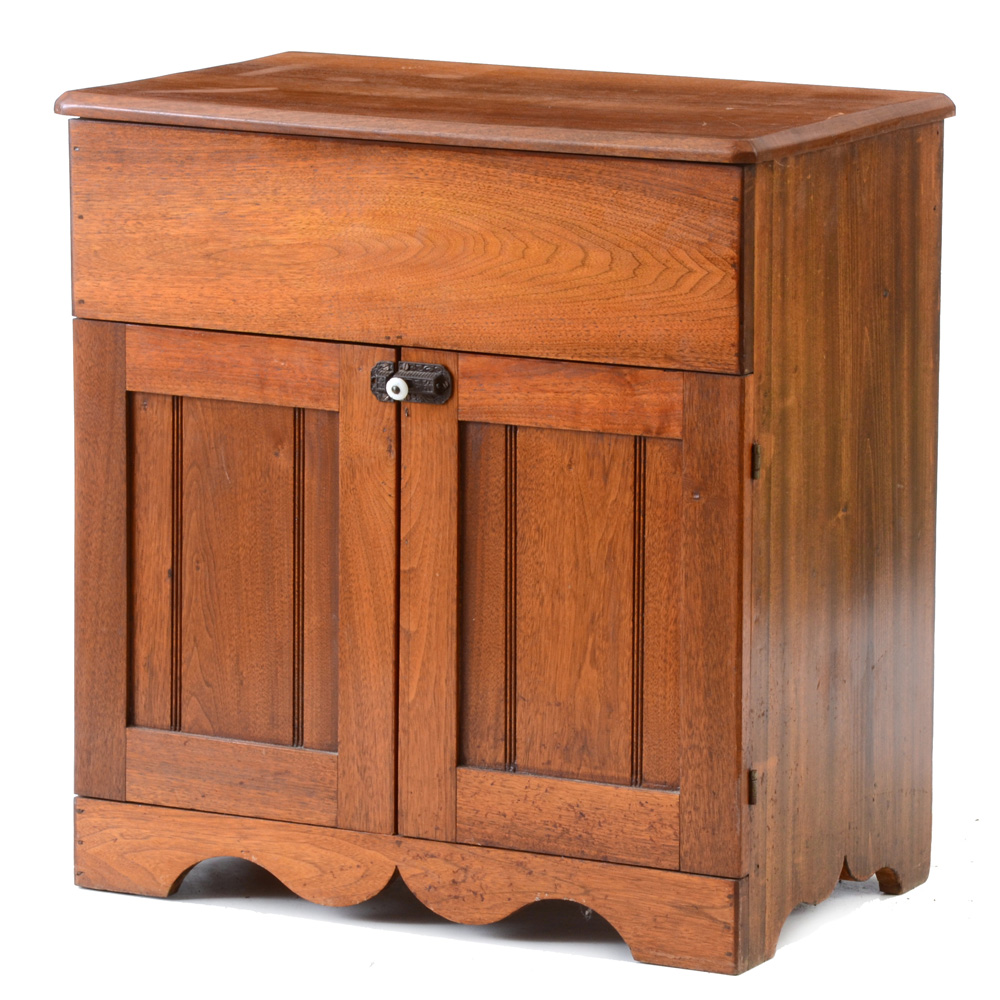 Walnut Victorian Washstand with Dry-Sink