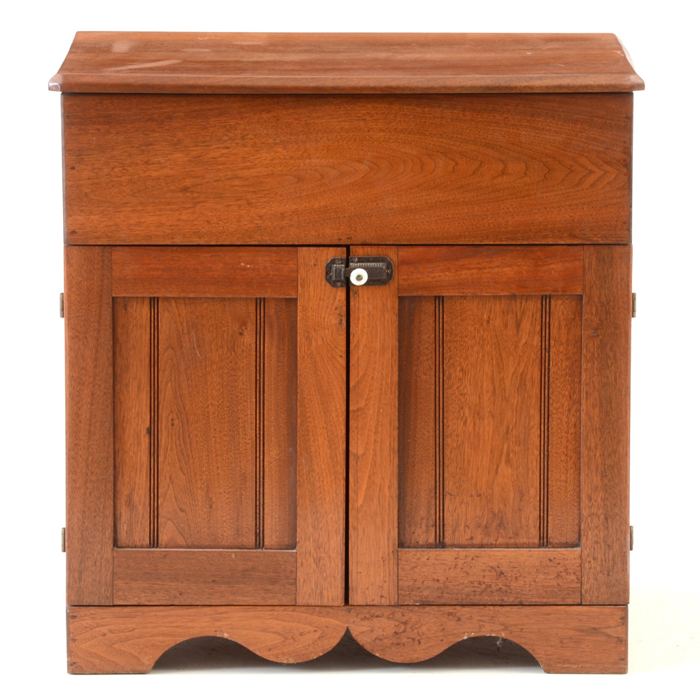 Walnut Victorian Washstand with Dry-Sink