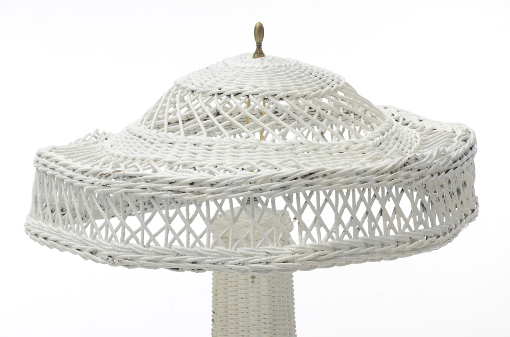 1920s Vintage Wicker Floor Lamp