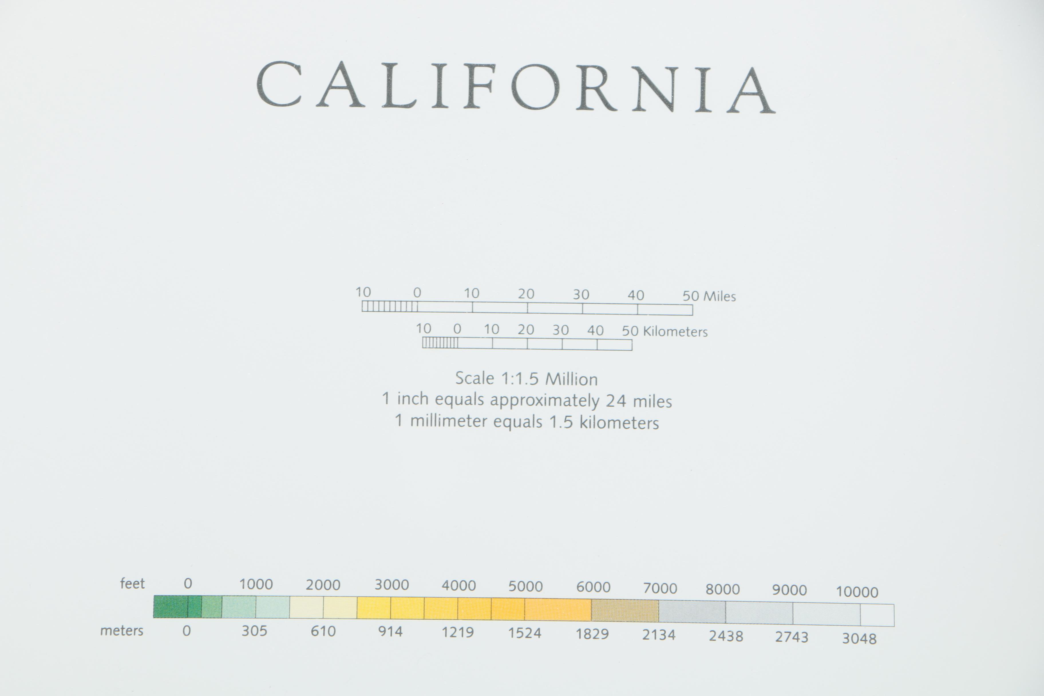 Hubbard Scientific 1993 Plastic Raised Relief Map of California