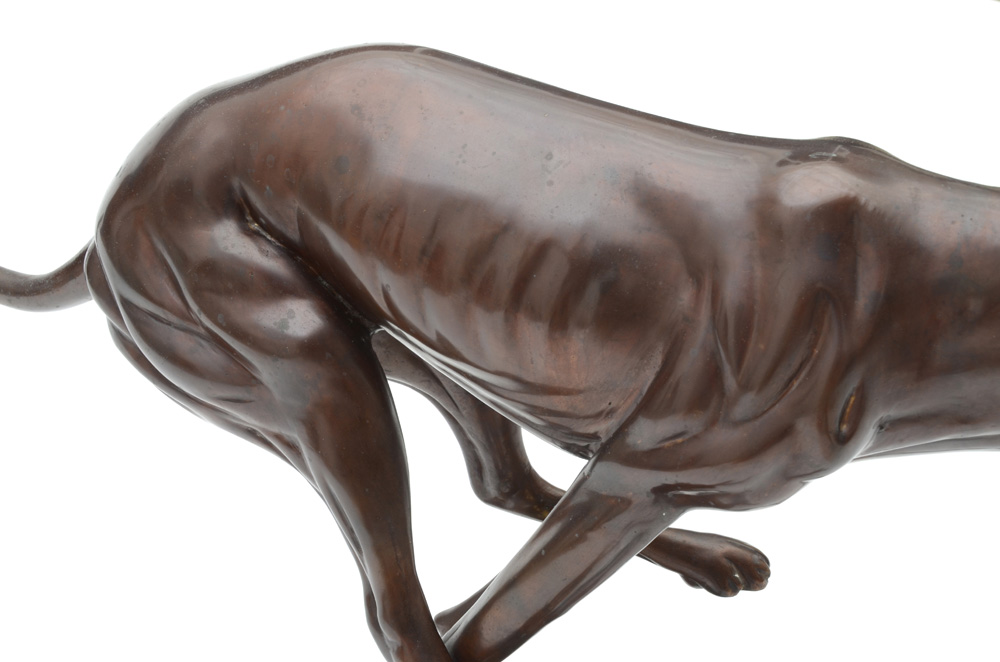 Cast Bronze Whippet Sculpture, By Ki Herman