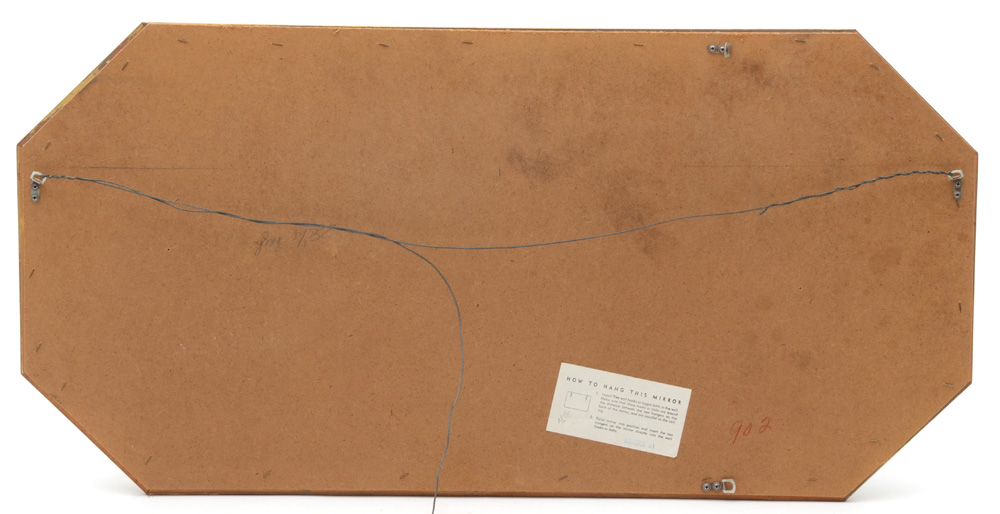 Elongated Octagonal Black and Gold Mirror