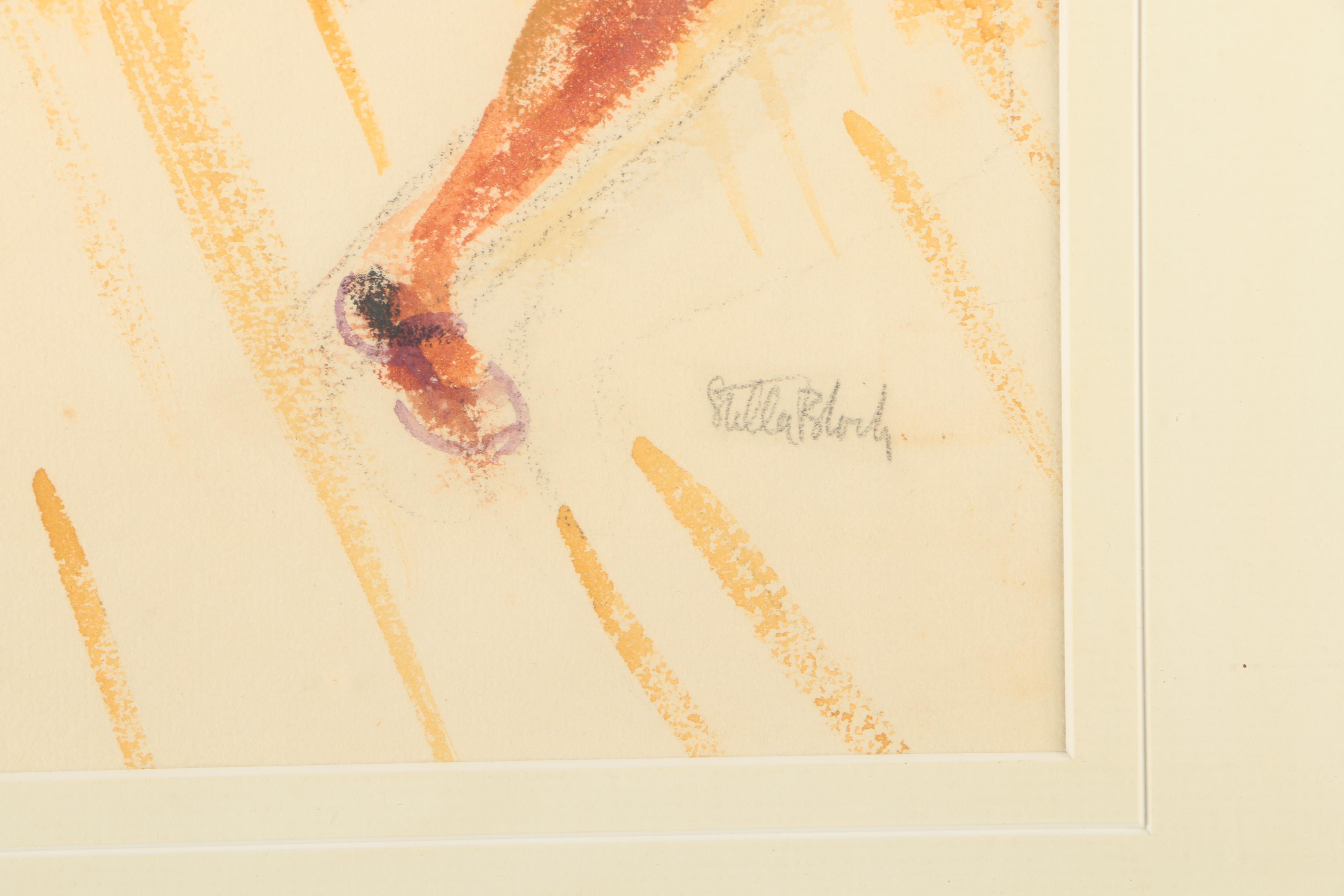 Stella Bloch Original Watercolor On Paper of Four Dancing Women