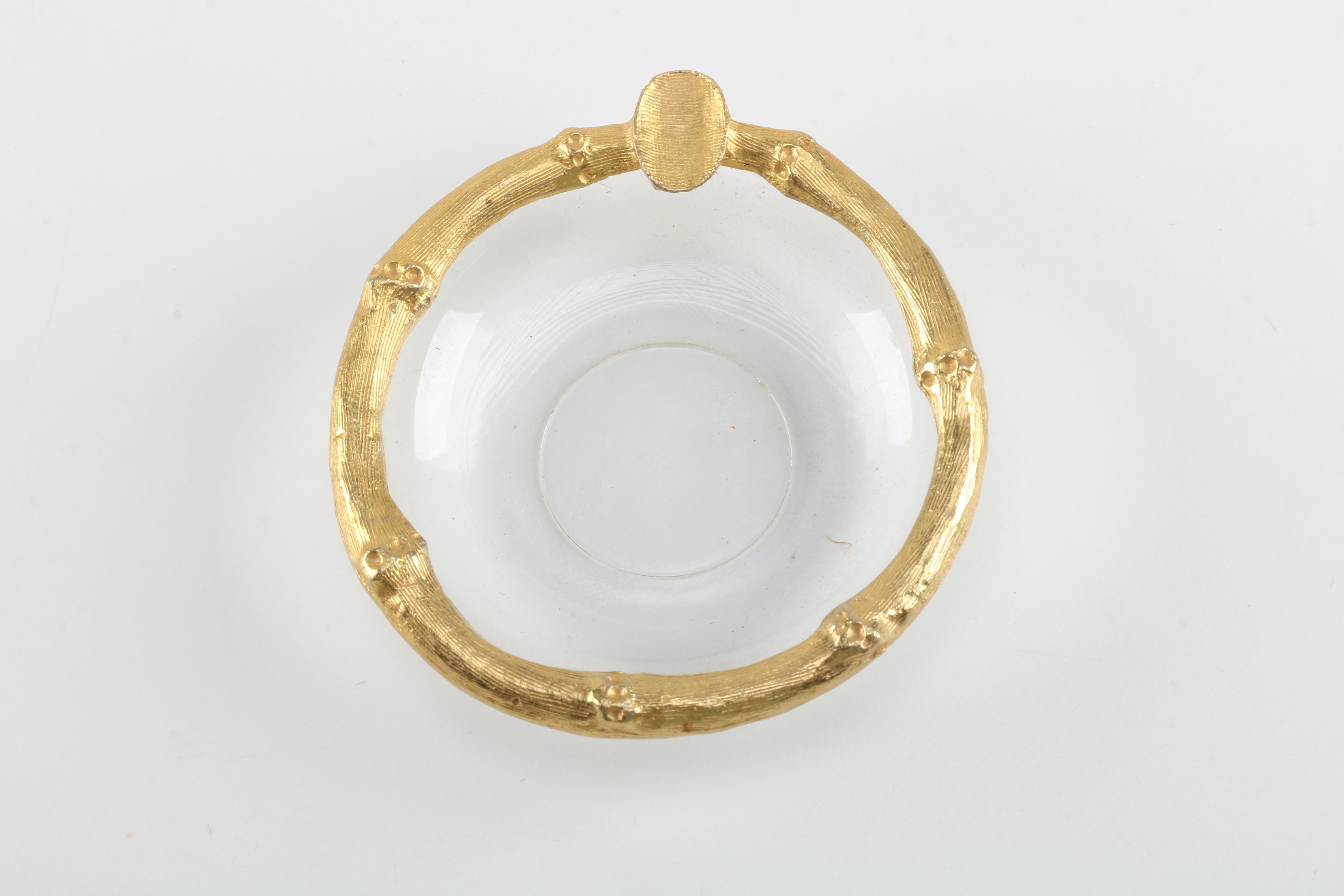 Gold Tone Matchbox and Ashtray