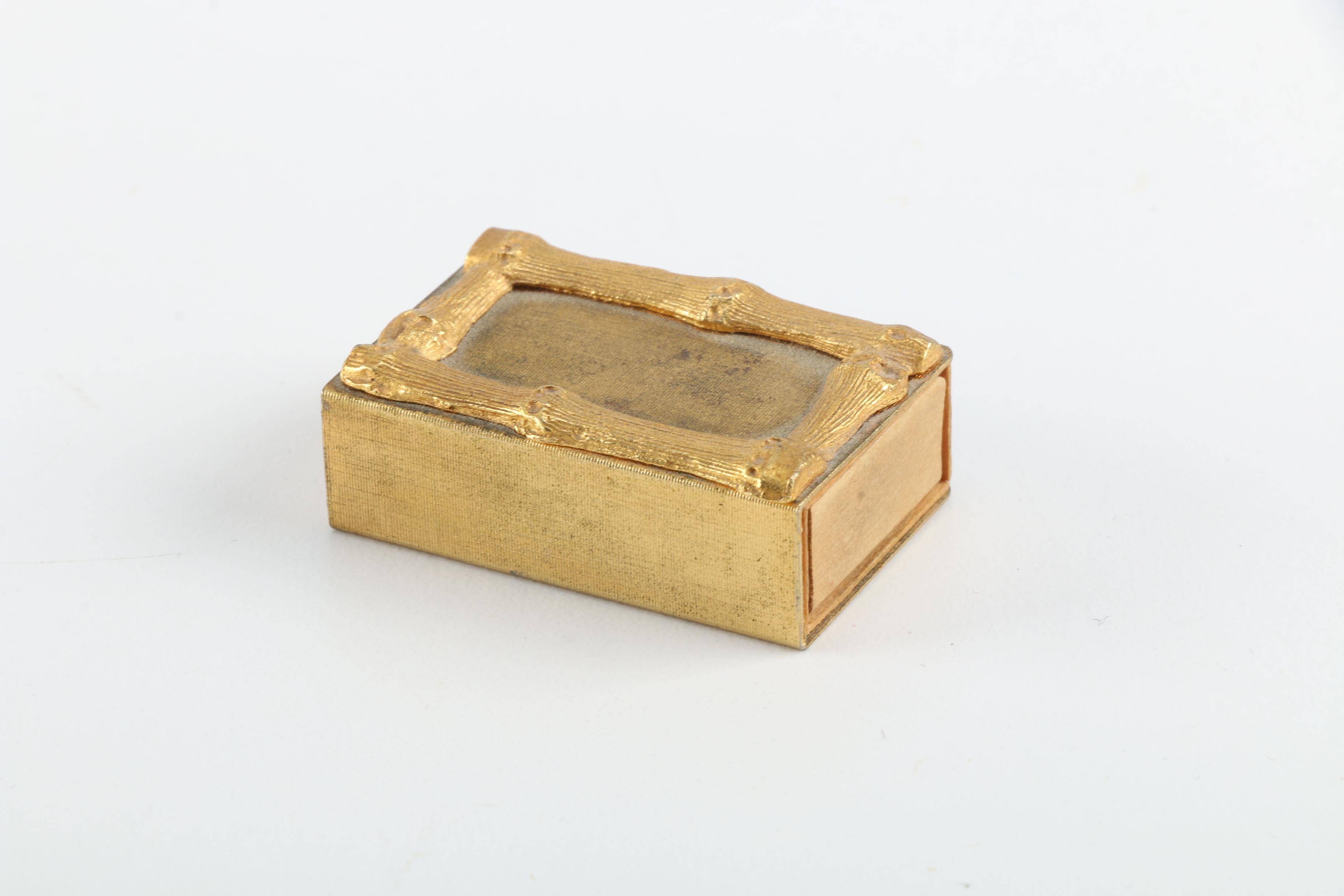 Gold Tone Matchbox and Ashtray