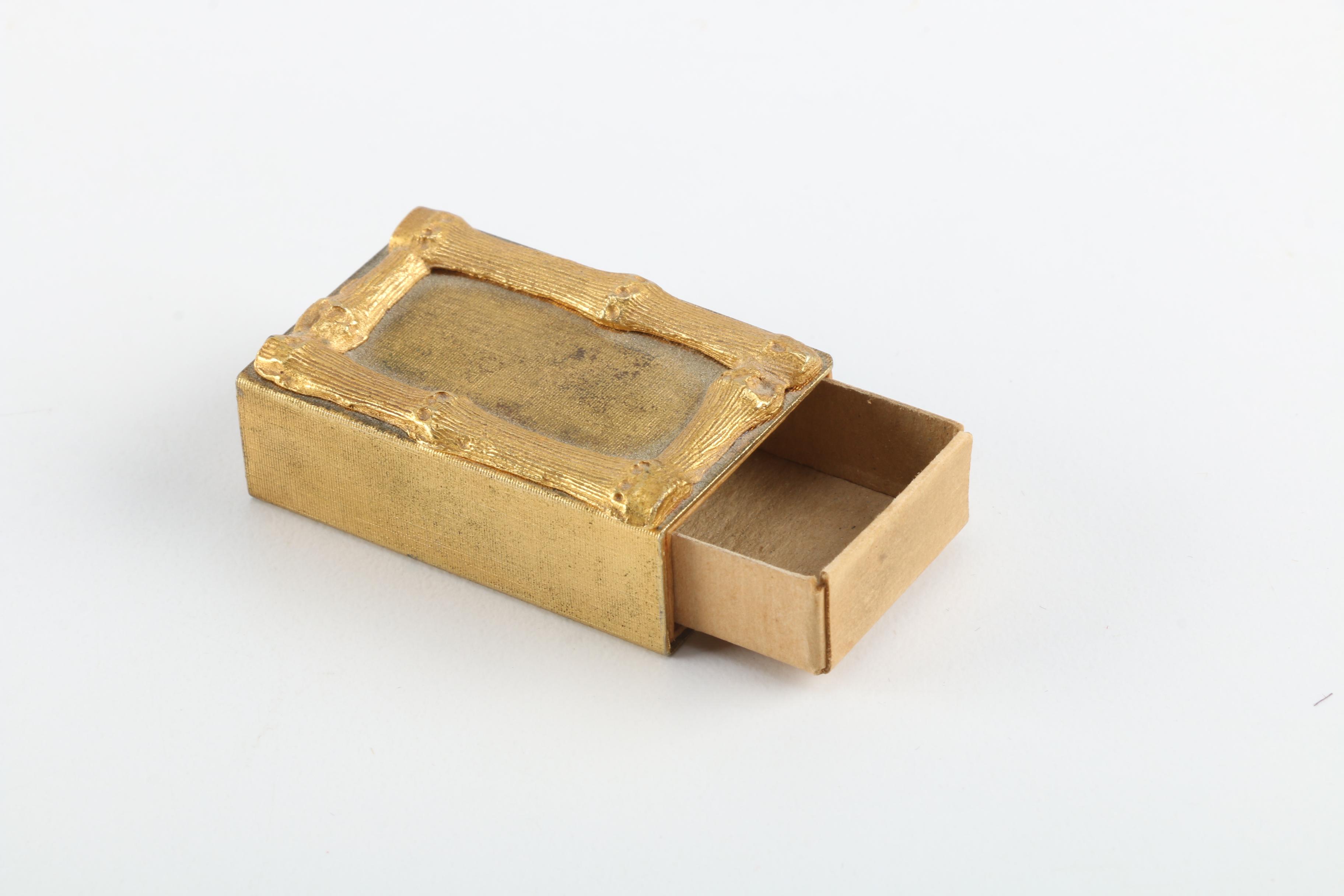 Gold Tone Matchbox and Ashtray
