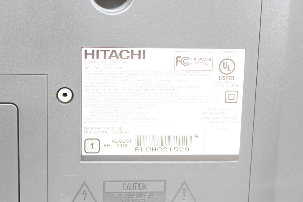 Hitachi LCD Television/DVD Player