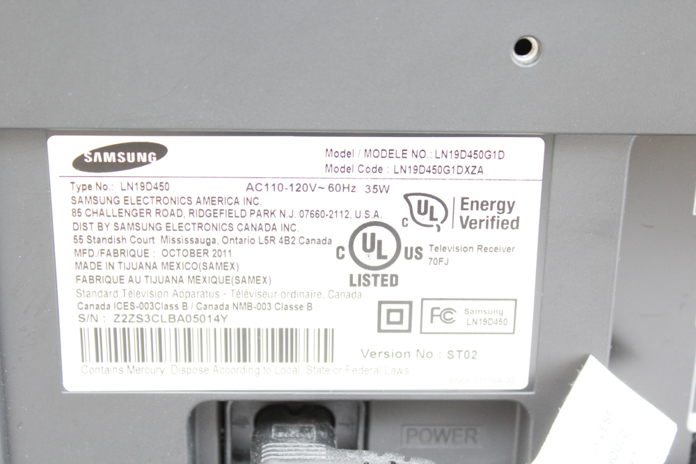 Samsung 18" Television With Sony DVD Player