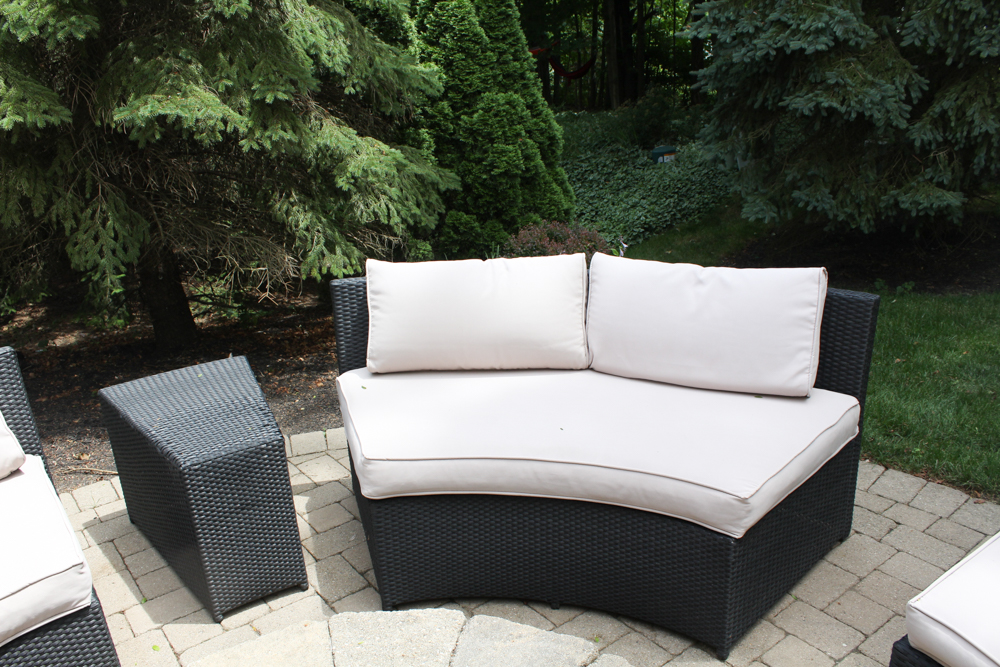 Contemporary Aluminum Wicker Style Patio Suite