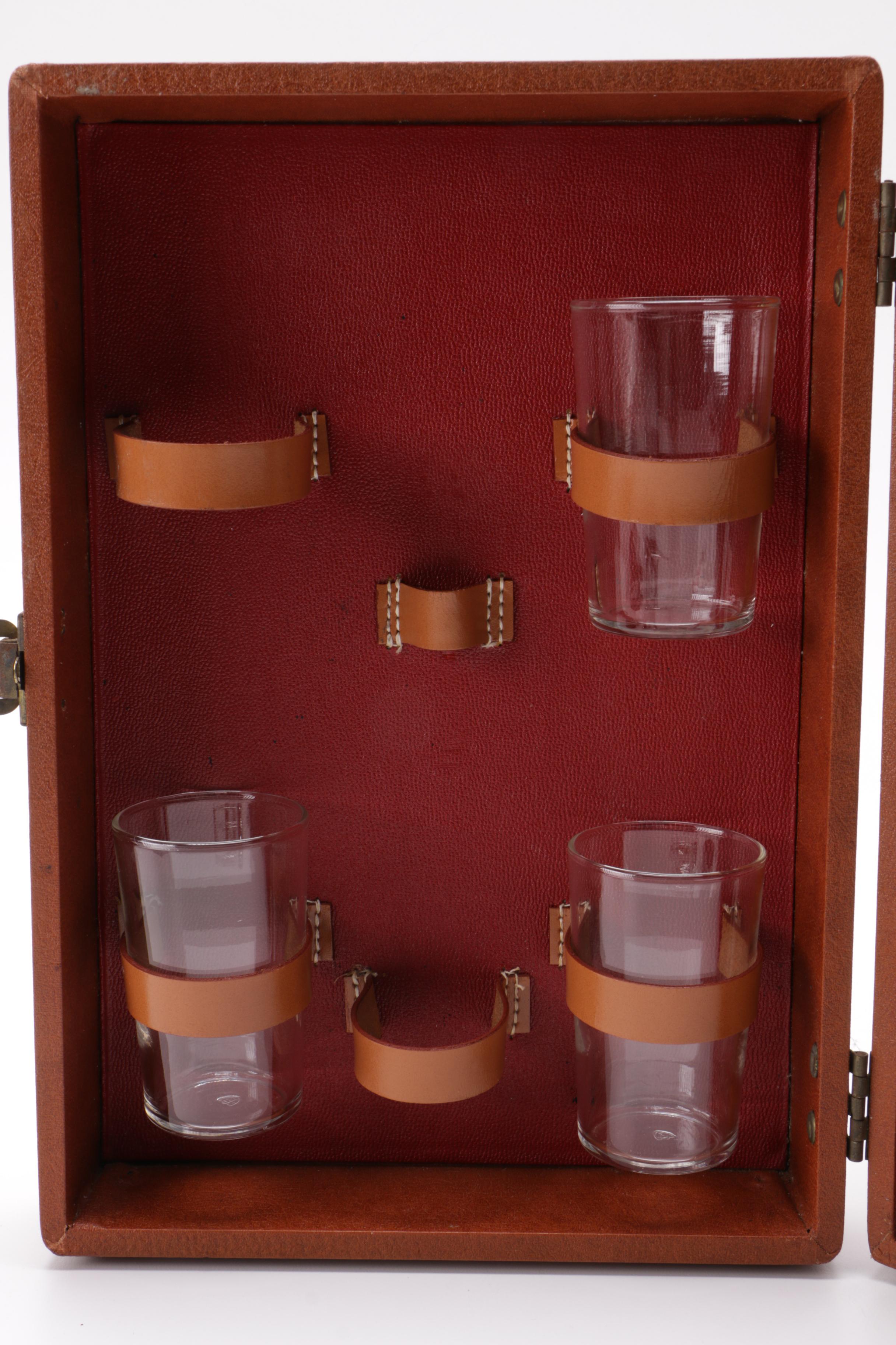 Barware Including Traveling Bar in Case