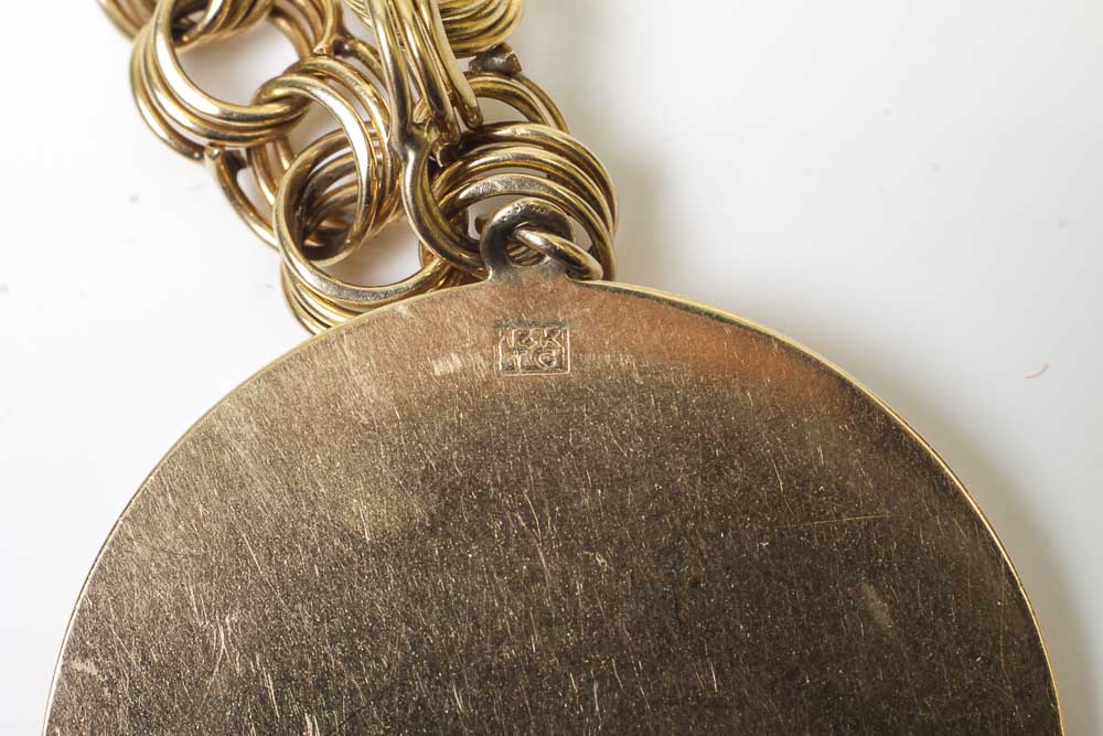 14K Gold Bracelet with Monogrammed Pendant